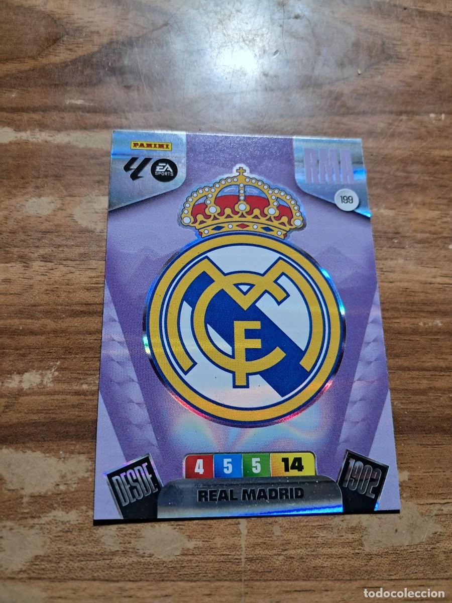 Cromos de F&uacute;tbol: CARD ADRENALYN TEMPORADA 25/26: ESCUDO REAL MADRID, N&deg; 199