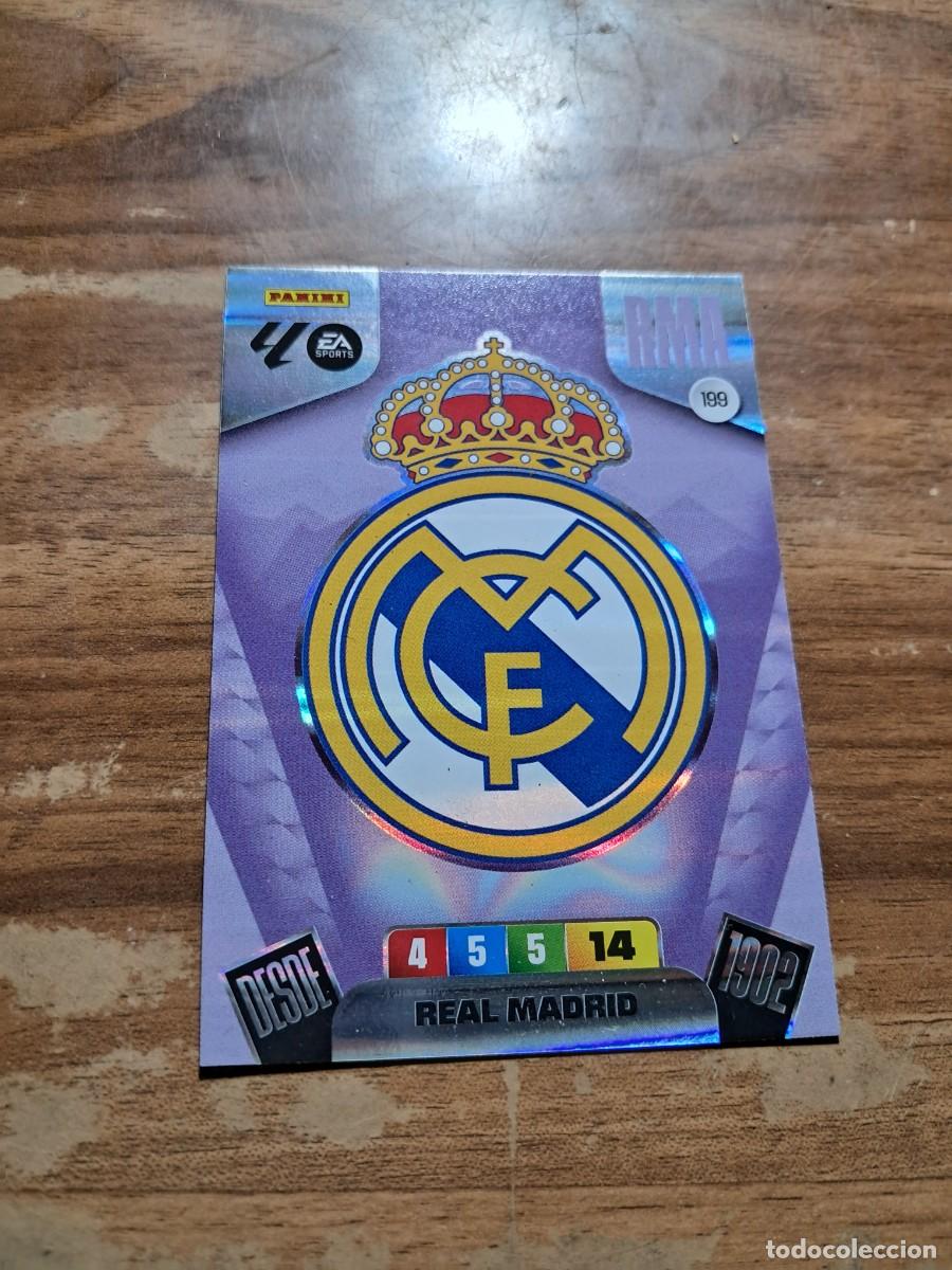 Cromos de F&uacute;tbol: CARD ADRENALYN TEMPORADA 25/26: ESCUDO REAL MADRID, N&deg; 199