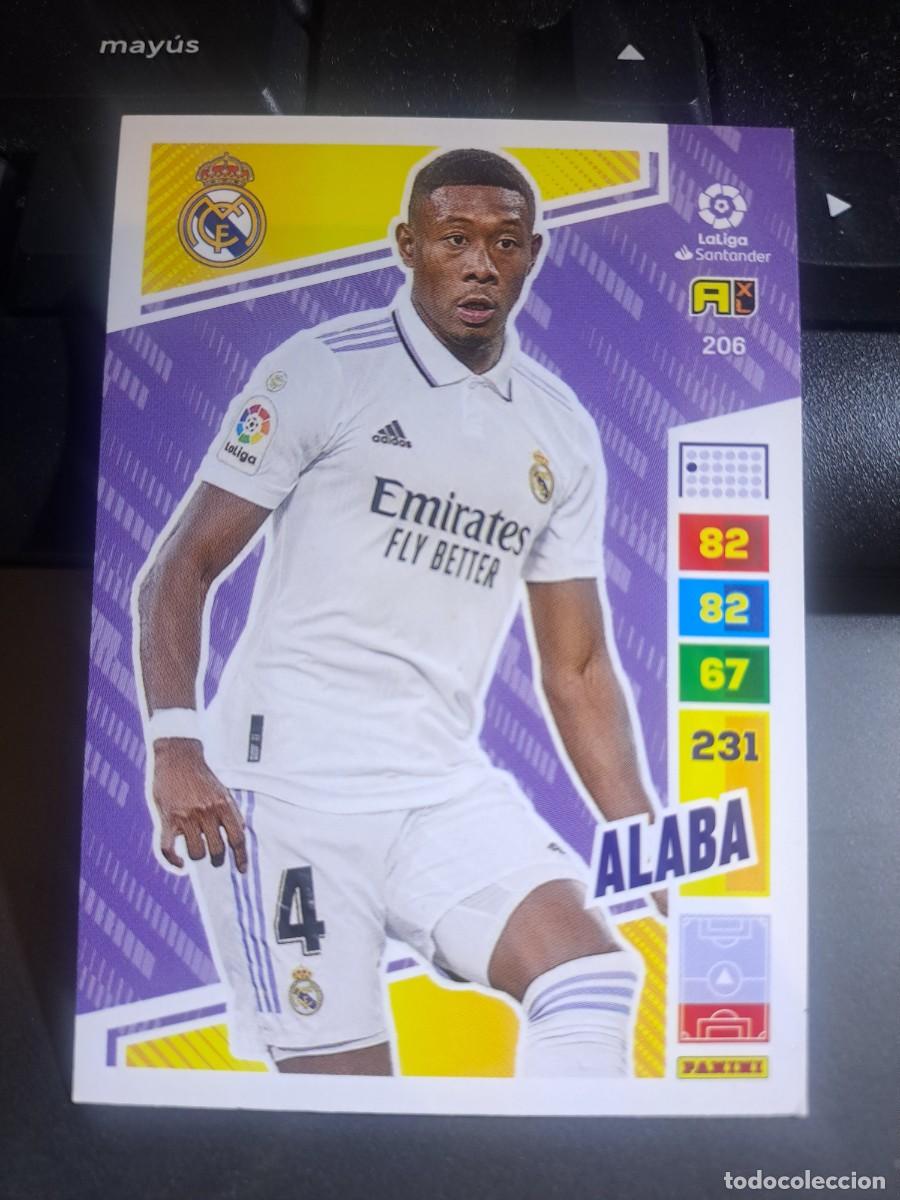 Cromos de F&uacute;tbol: ADRENALYN XL ALABA 206 REAL MADRID CROMO LIGA 2022 2023 22 23 PANINI