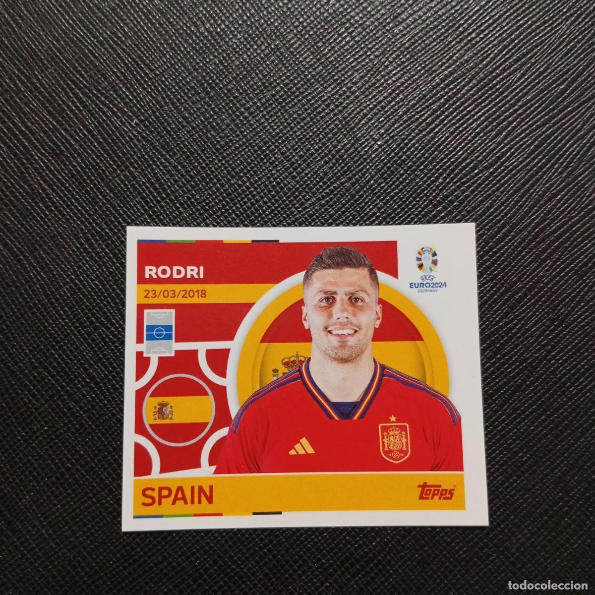 Cromos de F&uacute;tbol: 13 RODRI ESPA&Ntilde;A TOPPS EUROCOPA ALEMANIA CROMO FUTBOL 2024 EURO 24 - SIN PEGAR - A83 PG30