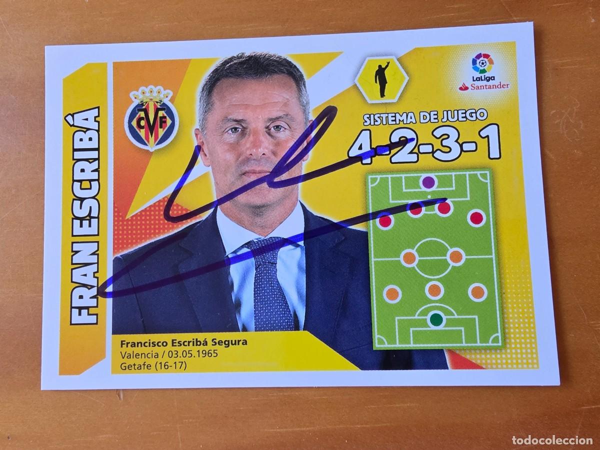 Cromos de F&uacute;tbol: Cromo firmado de Fran Escrib&aacute; con aut&oacute;grafo, Real Valladolid, Villarreal CF