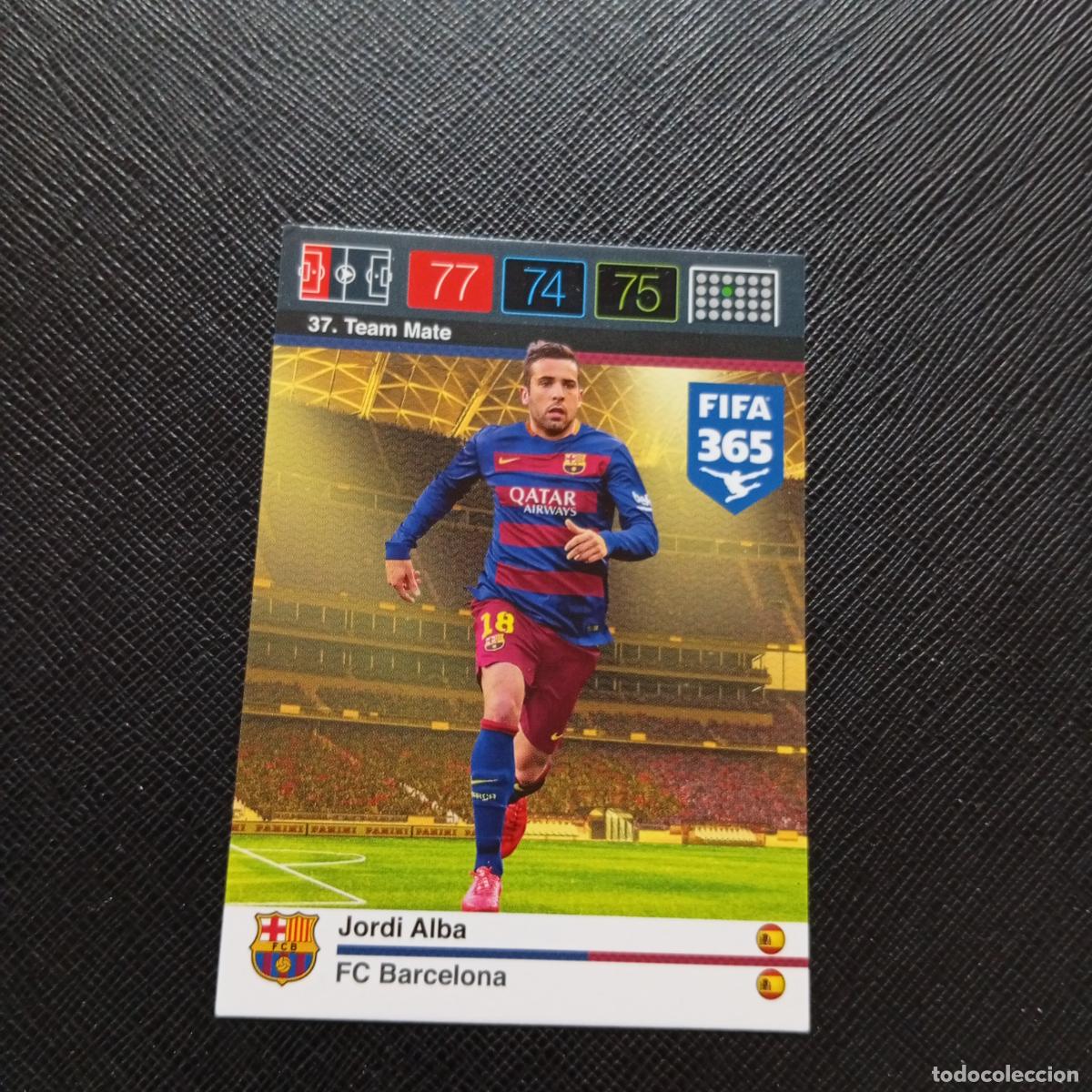 Cromos de F&uacute;tbol: 37 JORDI ALBA BARCELONA ADRENALYN 2015 2016 FIFA 365 CROMO FUTBOL 15 16 - A134 PG32