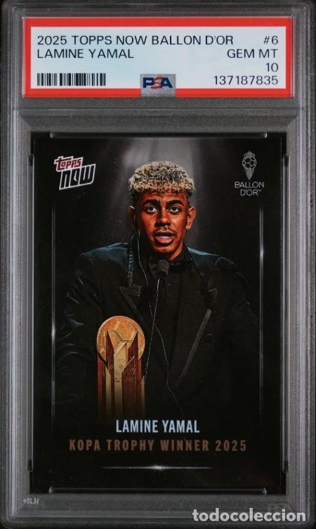 Cromos de F&uacute;tbol: Topps Now Ballon D'or #6 Lamine Yamal 2025 PSA 10