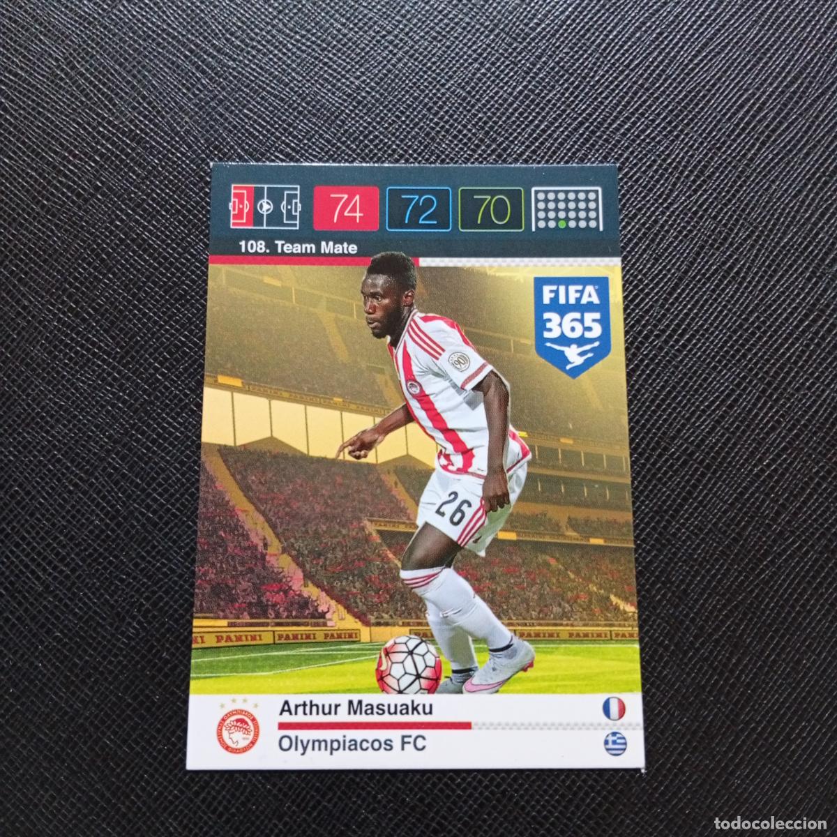 Figurine di Calcio: 108 ARTHUR MASUAKU OLYMPIACOS ADRENALYN 2015 2016 FIFA 365 CROMO FUTBOL 15 16 - A91 PG16