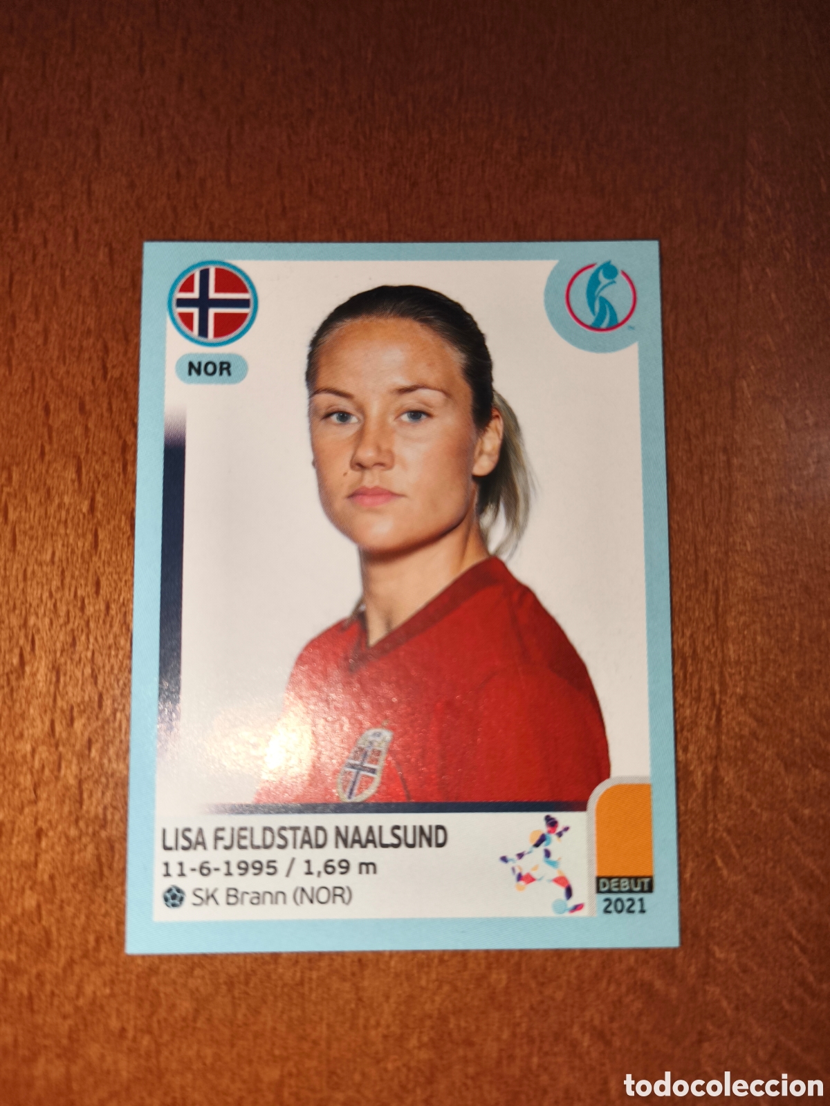 Fu&szlig;ball-Sticker: Lisa Fjeldstand Naalsund n&deg;89 Uefa Women's Euro 2022 Noruega