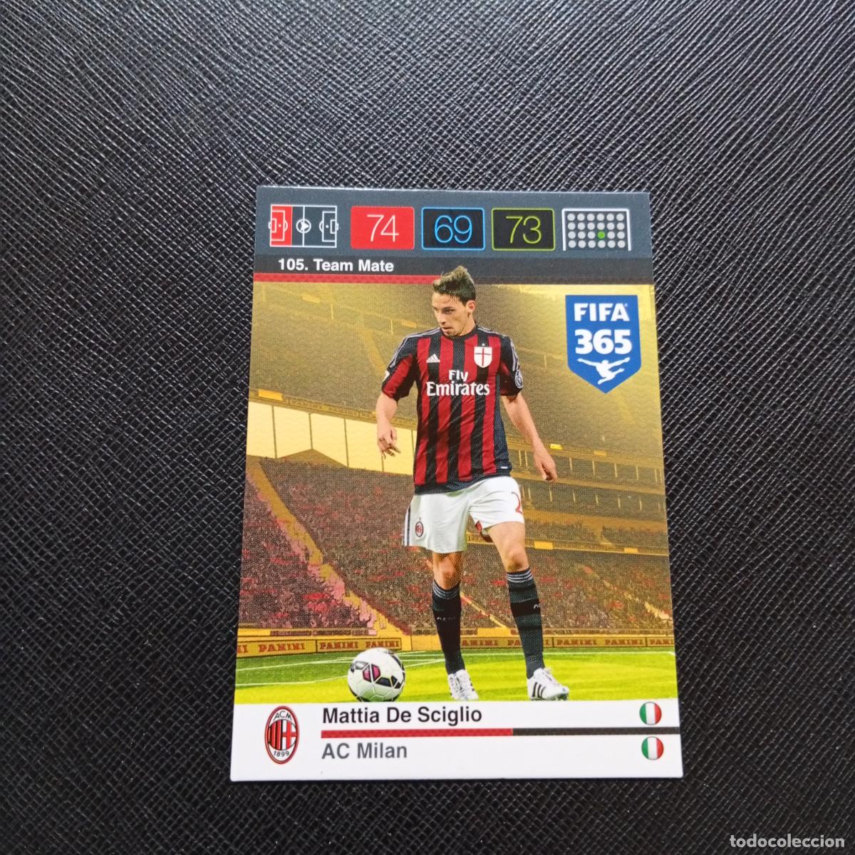 Fu&szlig;ball-Sticker: 105 DE SCIGLIO MILAN ADRENALYN 2015 2016 FIFA 365 CROMO FUTBOL 15 16 - A91 PG17