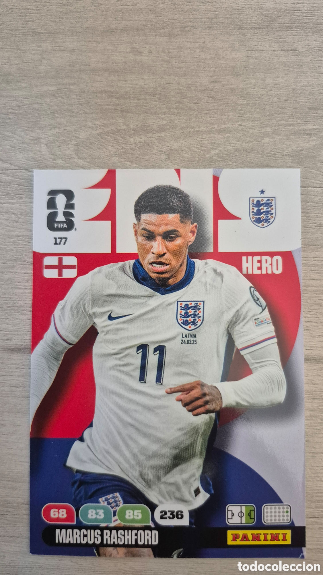 Cromos de F&uacute;tbol: N&deg;177 Inglaterra Marcus Rashford Adrenalyn FIFA World Cup 26