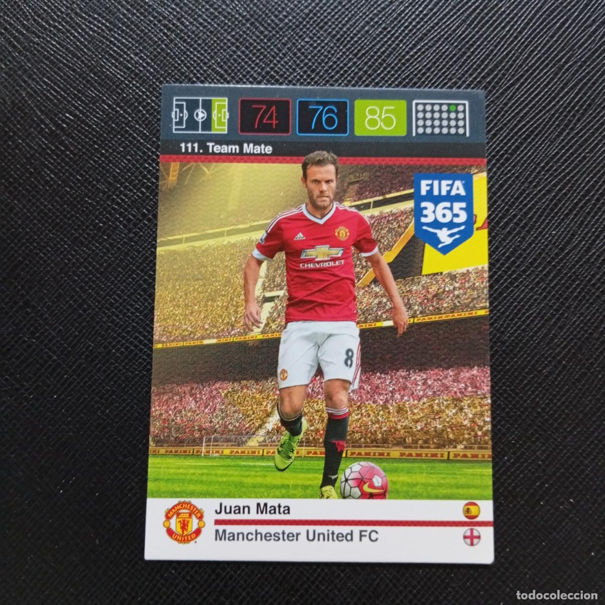Cromos de F&uacute;tbol: 111 JUAN MATA MANCHESTER UNITED ADRENALYN 2015 2016 FIFA 365 CROMO FUTBOL 15 16 - A91 PG41
