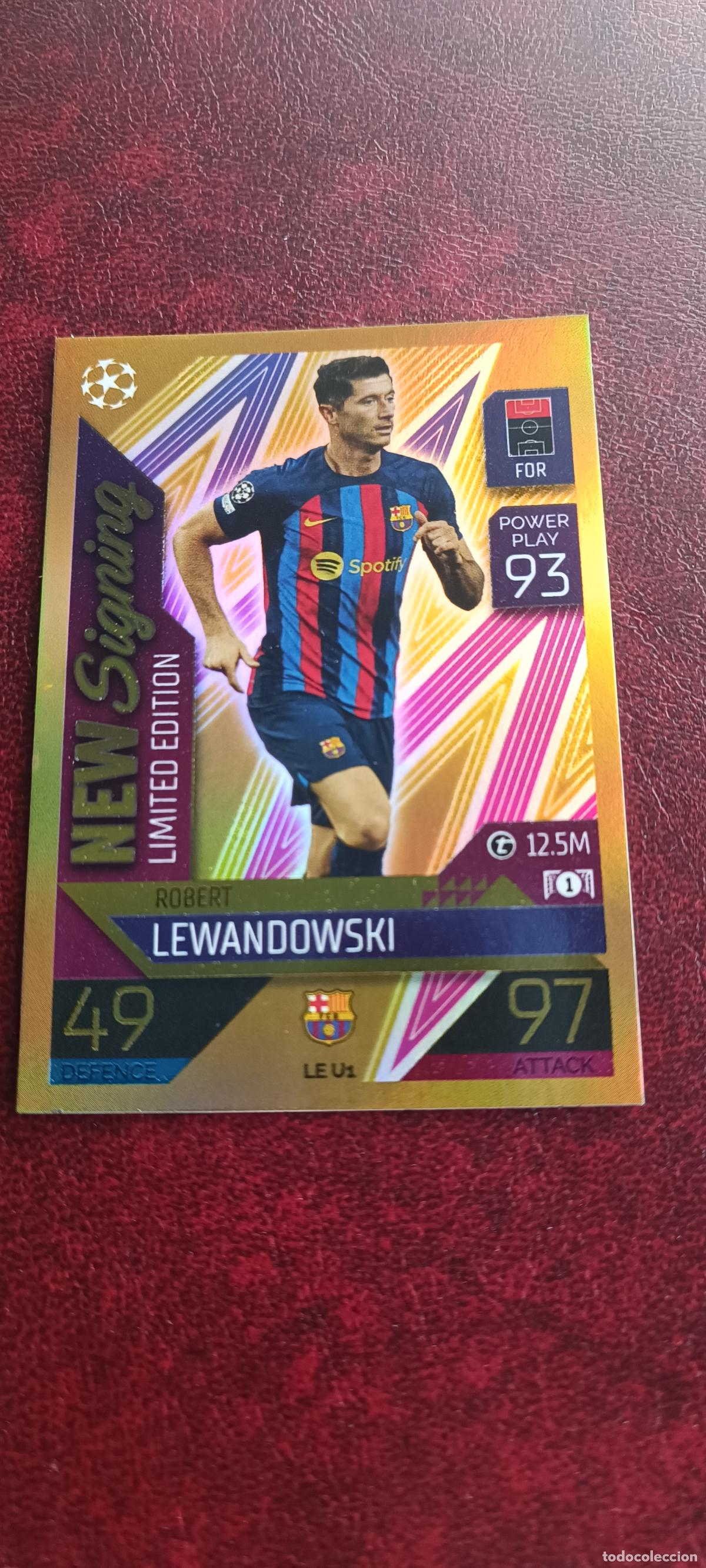 Cromos de F&uacute;tbol: Match Attax 2022 2023 Update LE U1 Lewandowski FC Barcelona Limited Edition New Signing 22 23 Topps