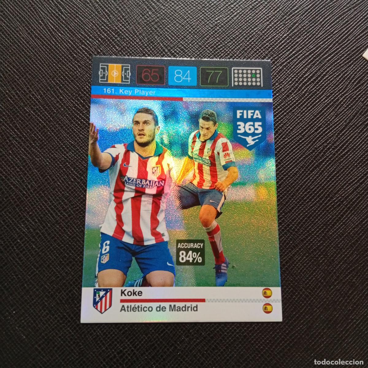Fu&szlig;ball-Sticker: 161 KOKE AT MADRID ADRENALYN 2015 2016 FIFA 365 CROMO FUTBOL 15 16 - A182 PG127