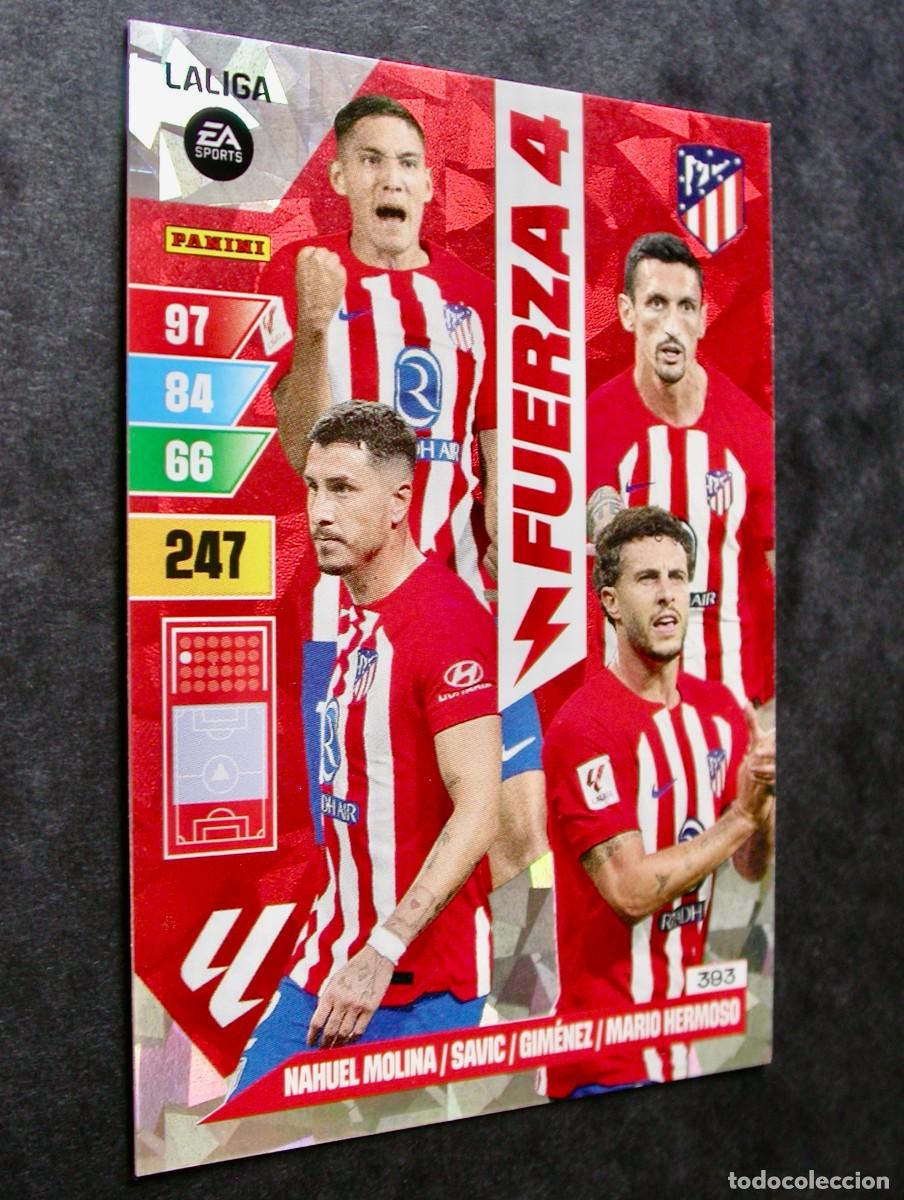 Fu&szlig;ball-Sticker: 393 MOLINA-SAVIC-GIM&Eacute;NEZ-HERMOSO / AT. MADRID / FUERZA 4/ ADRENALYN XL LIGA 2023-2024 23-24 /PANINI