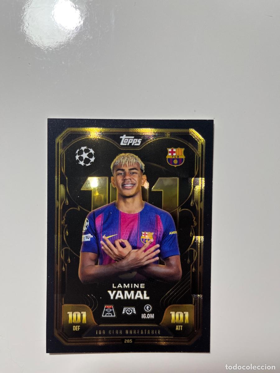 Cromos de F&uacute;tbol: 285 Lamine Yamal 100 Club Unbeatable 25-26 Topps