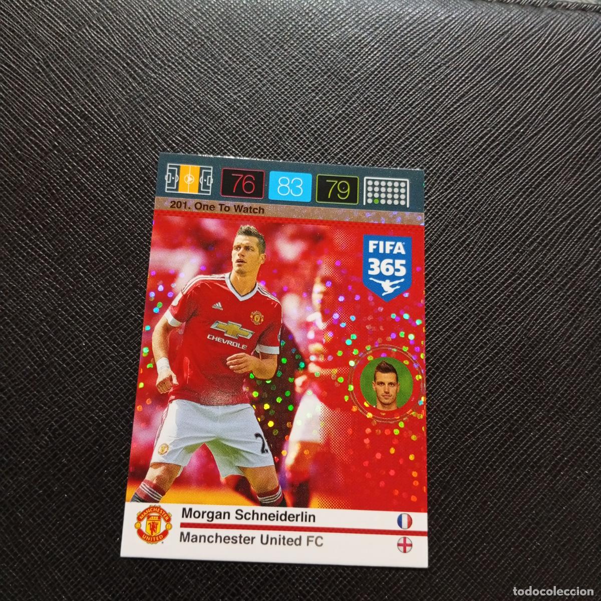 Fu&szlig;ball-Sticker: 201 SCHNEIDERLIN MANCHESTER UNITED ADRENALYN 2015 2016 FIFA 365 CROMO FUTBOL 15 16 - A182 PG361