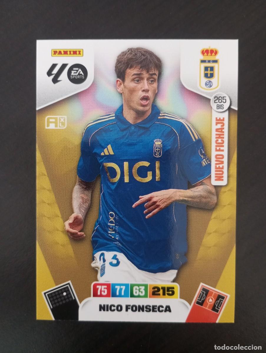 Cromos de F&uacute;tbol: CARD ADRENALYN XL PANINI 2025-2026 25 26 NUEVO FICHAJE NICO FONSECA OVIEDO 265 BIS