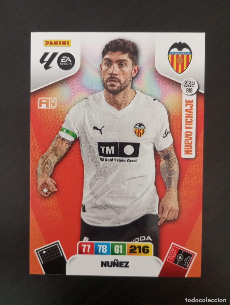 Cromos de F&uacute;tbol: CARD ADRENALYN XL PANINI 2025-2026 25 26 NUEVO FICHAJE NU&Ntilde;EZ VALENCIA 332 BIS