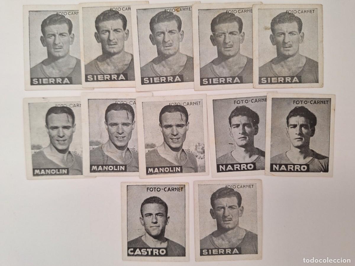 Cromos de F&uacute;tbol: LOTE 12 CROMOS FUTBOL REAL MURCIA FOTO CARNET EDITORIAL CISNE 1942 1943 REPETIDOS NUNCA PEGADOS RV