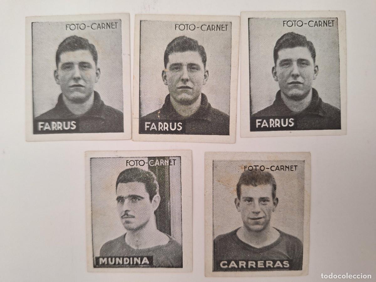 Cromos de F&uacute;tbol: LOTE 5 CROMOS FUTBOL TARRASA FOTO CARNET EDITORIAL CISNE 1942 1943 REPETIDOS NUNCA PEGADOS RV