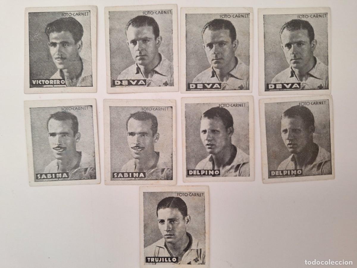 Cromos de F&uacute;tbol: LOTE 9 CROMOS FUTBOL CELTA VIGO FOTO CARNET EDITORIAL CISNE 1942 1943 REPETIDOS NUNCA PEGADOS RV
