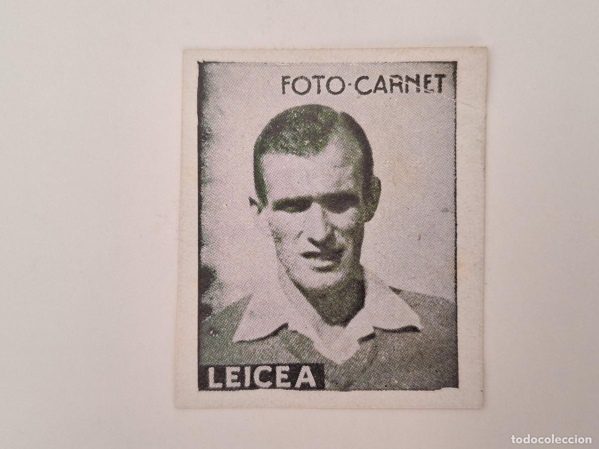Cromos de F&uacute;tbol: CROMO FUTBOL LEICEA SPORTING GIJON FOTO CARNET EDITORIAL CISNE TEMPORADA 1942 1943 NUNCA PEGADOS RV