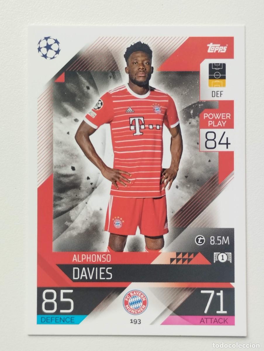 Football Stickers: CROMO CARD TOPPS MATCH ATTAX 2022 2023 22 23 ALPHONSO DAVIES 193 BAYERN MUNICH