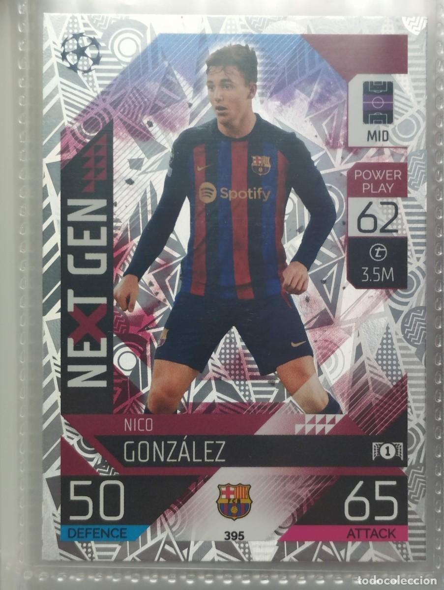 Football Stickers: CROMO CARD TOPPS MATCH ATTAX 2022 2023 22 23 NEXT GEN NICO GONZALEZ 395 BARCELONA