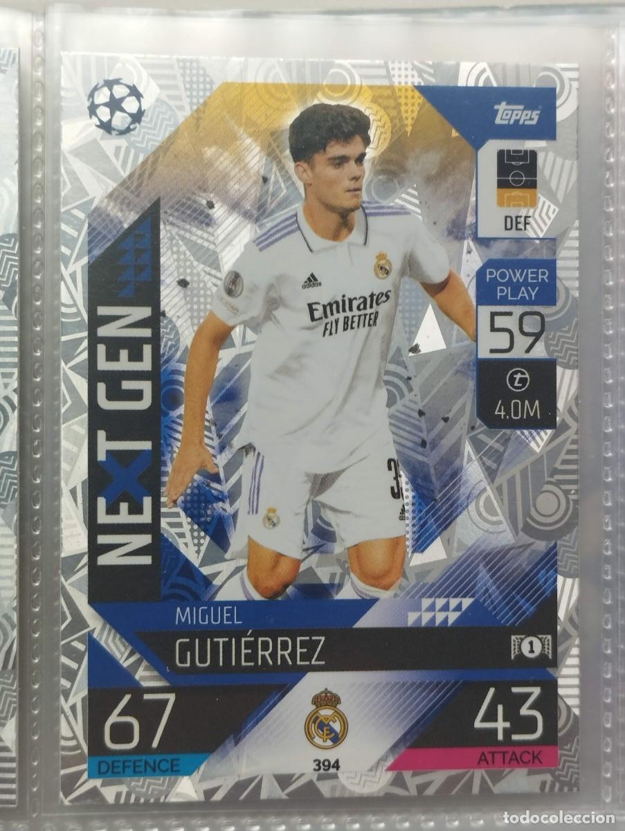 Cromos de F&uacute;tbol: CROMO CARD TOPPS MATCH ATTAX 2022 2023 22 23 NEXT GEN MIGUEL GUTIERREZ 394 REAL MADRID
