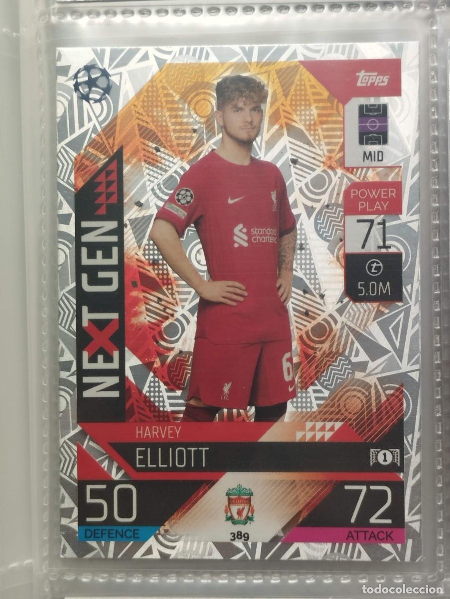 Cromos de F&uacute;tbol: CROMO CARD TOPPS MATCH ATTAX 2022 2023 22 23 NEXT GEN HARVEY ELLIOTT 389 LIVERPOOL