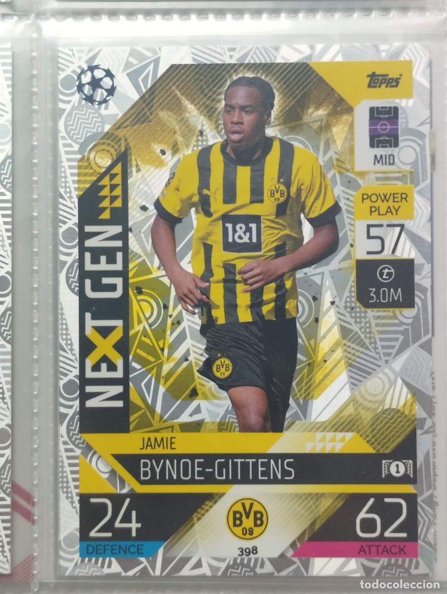 Cromos de F&uacute;tbol: CROMO CARD TOPPS MATCH ATTAX 2022 2023 22 23 NEXT GEN JAMIE BYNOE-GITTENS 398 BORUSSIA DORTMUND