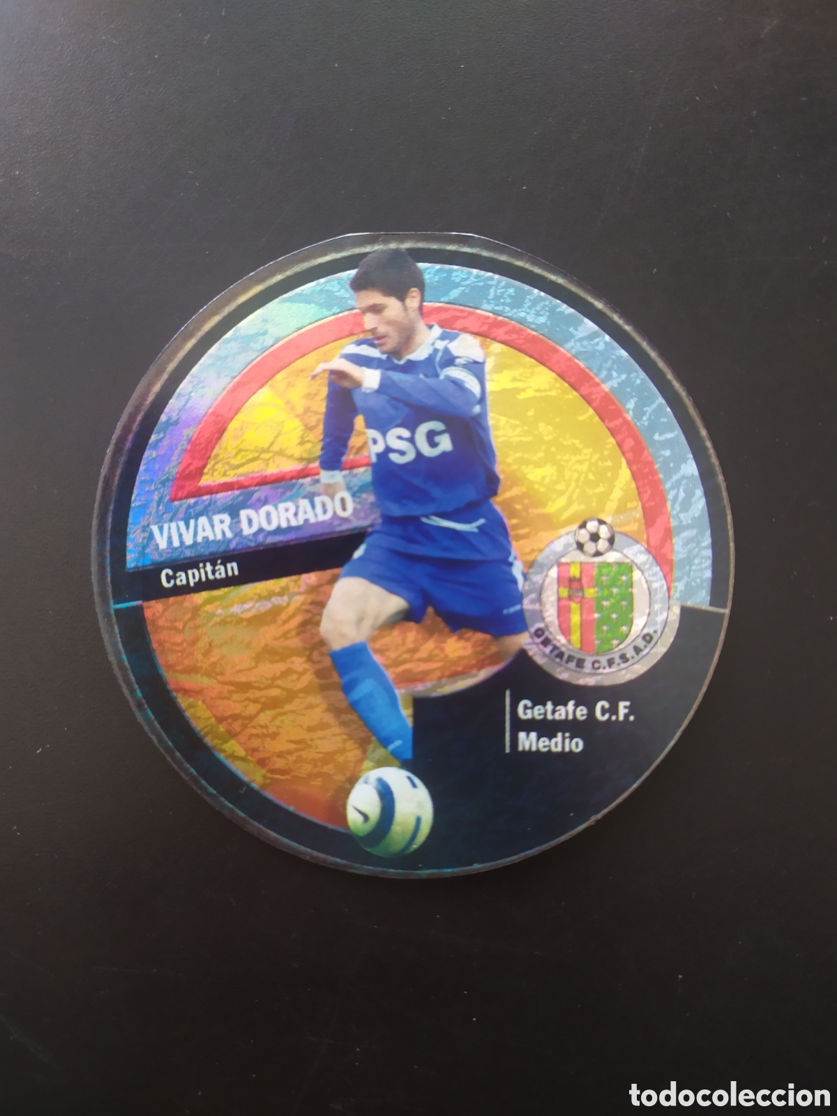 Fu&szlig;ball-Sticker: Mundicromo circlecard danet 2006 2007 06 07 Vivar Dorado n&deg; 242 Getafe