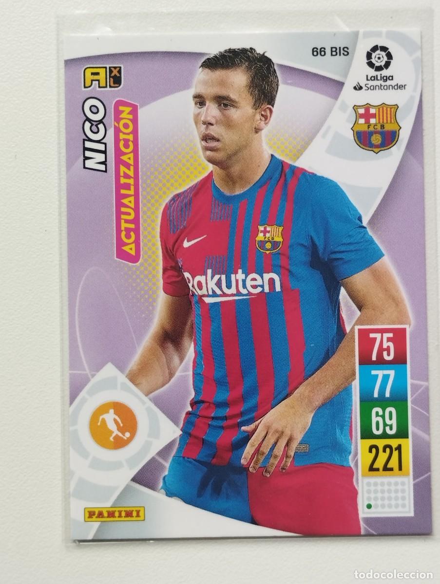 Cromos de F&uacute;tbol: CROMO CARD PANINI ADRENALYN NICO GONZALEZ 66 BIS BARCELONA 2021 2022 21 22 ROOKIE