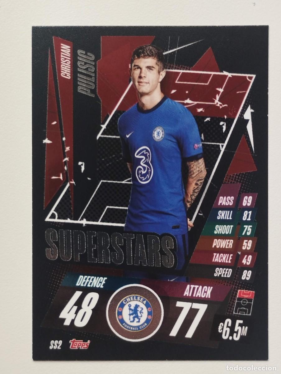 Cromos de F&uacute;tbol: CROMO CARD CHRISTIAN PULISIC SS2 CHELSEA SUPERSTARS TOPPS MATCH ATTAX CHAMPIONS 20 21 - 2020 2021