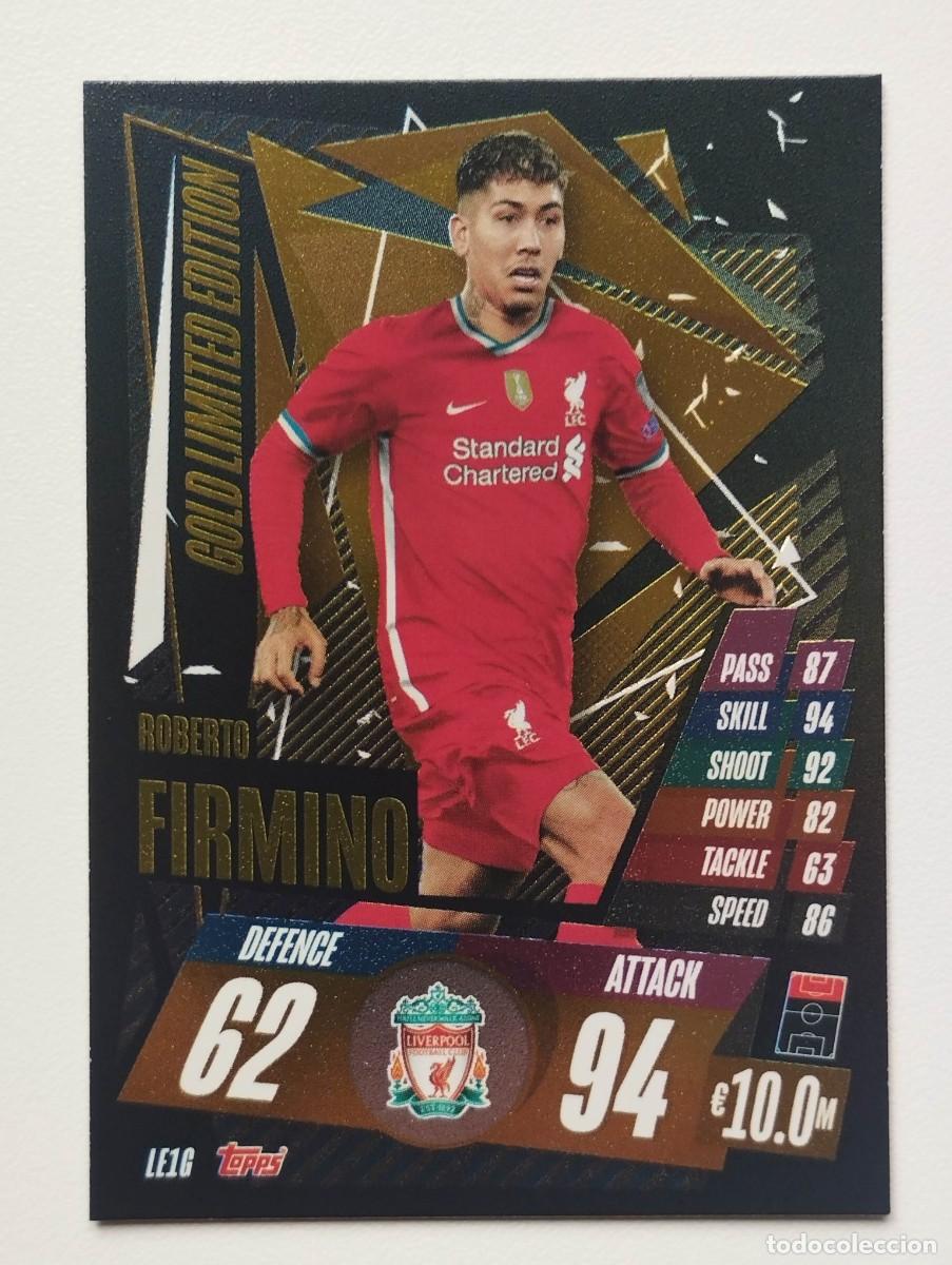 Cromos de f&uacute;tbol: CROMO CARD FIRMINO LE1G GOLD LIMITED EDITION LIVERPOOL TOPPS MATCH ATTAX CHAMPIONS 2020 2021 20 21