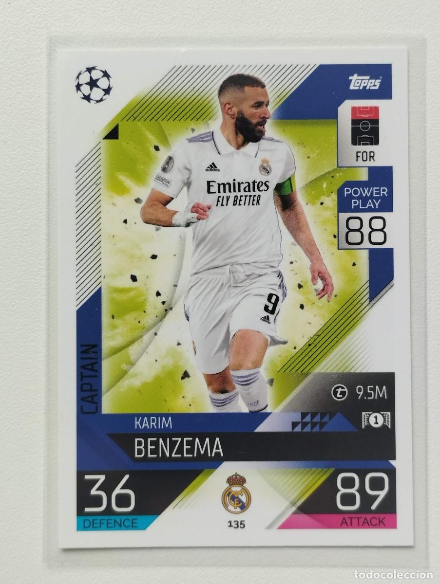 Cromos de F&uacute;tbol: CROMO CARD BENZEMA 135 REAL MADRID TOPPS MATCH ATTAX CHAMPIONS 2022 2023 22 23