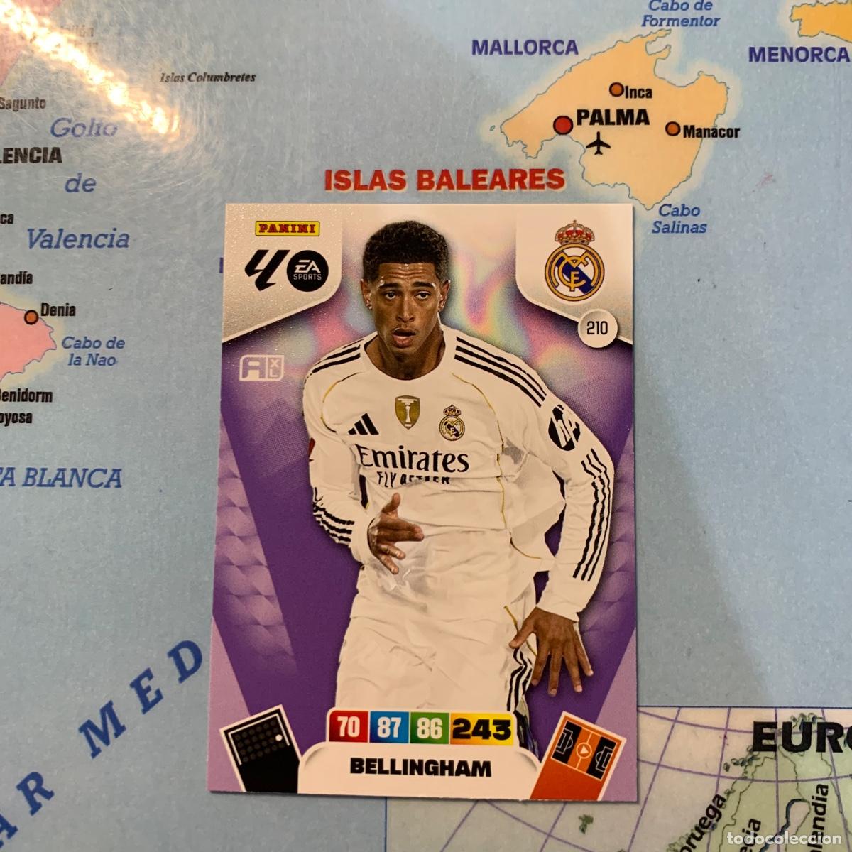 Cromos de F&uacute;tbol: Bellingham n&uacute;mero 210 del Real Madrid cromo adrenalyn XL 25-26 2025-2026