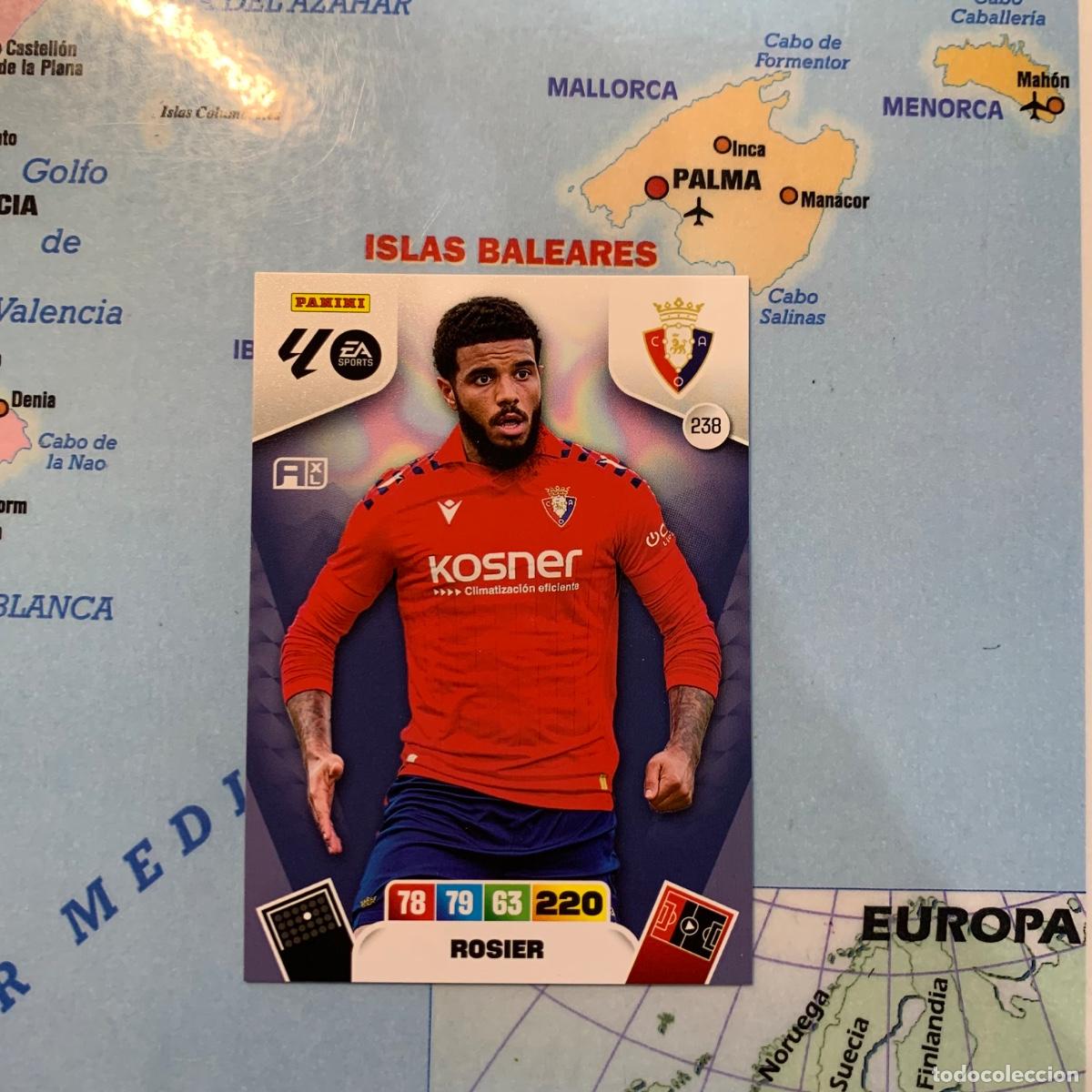 Cromos de F&uacute;tbol: Rosier n&uacute;mero 238 de Osasuna cromo adrenalyn XL 25-26 2025-2026
