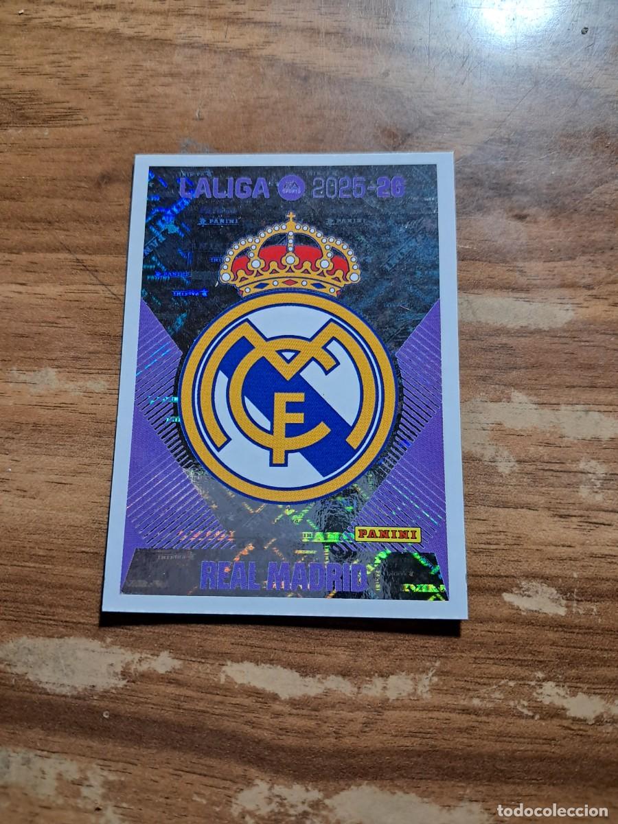 Cromos de F&uacute;tbol: CROMO LIGA ESTE TEMPORADA 25/26: ESCUDO (REAL MADRID), N&deg; 1