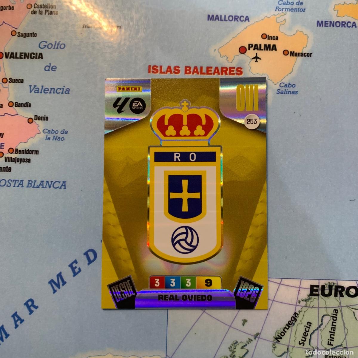 Cromos de F&uacute;tbol: Escudo del Oviedo n&uacute;mero 253 cromo adrenalyn XL 25-26 2025-2026