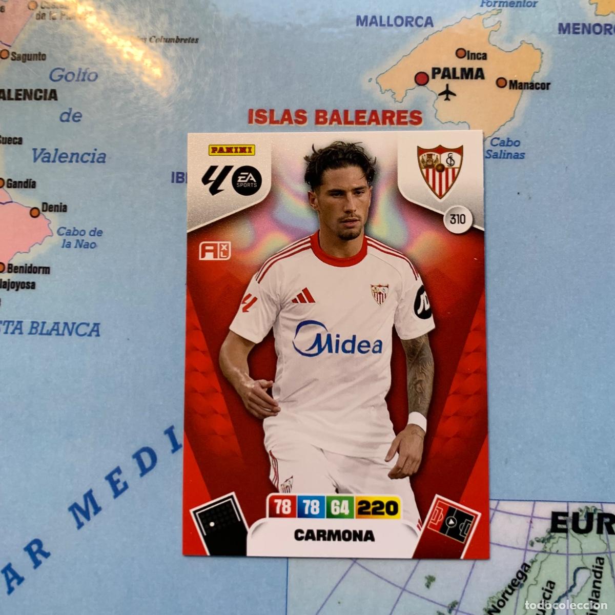 Figurine di Calcio: Carmona n&uacute;mero 310 del Sevilla cromo adrenalyn XL 25-26 2025-2026