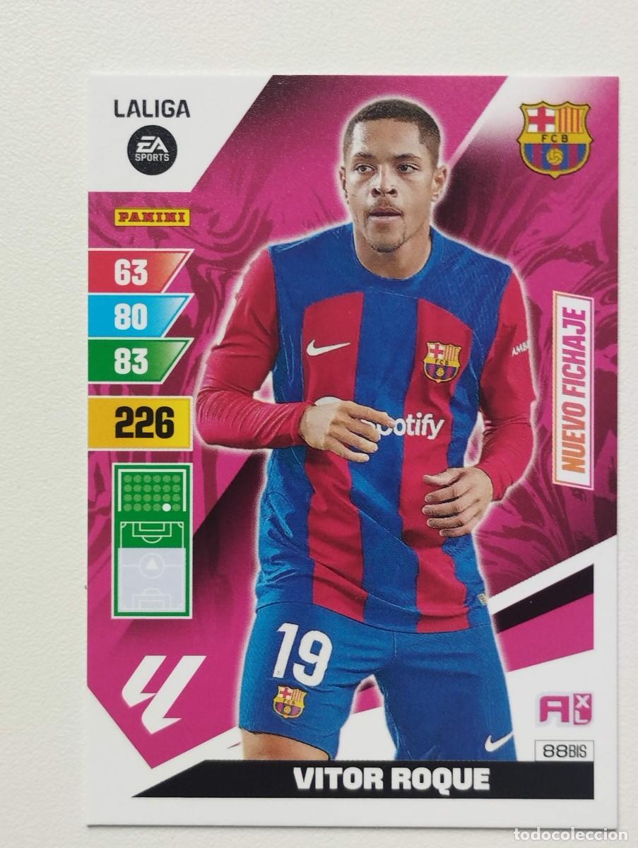 Fu&szlig;ball-Sticker: CROMO CARD ADRENALYN 2023 2024 LA LIGA 23 24 VITOR ROQUE 88 BIS BARCELONA NUEVO FICHAJE