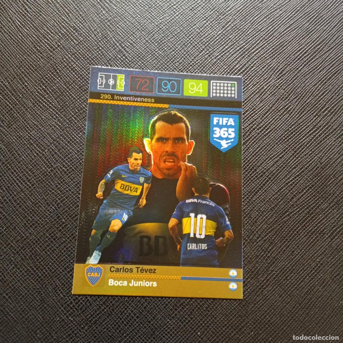 Cartes &agrave; collectionner de Football: 290 CARLOS TEVEZ BOCA JUNIORS ADRENALYN 2015 2016 FIFA 365 CROMO FUTBOL 15 16 - A96 PG1