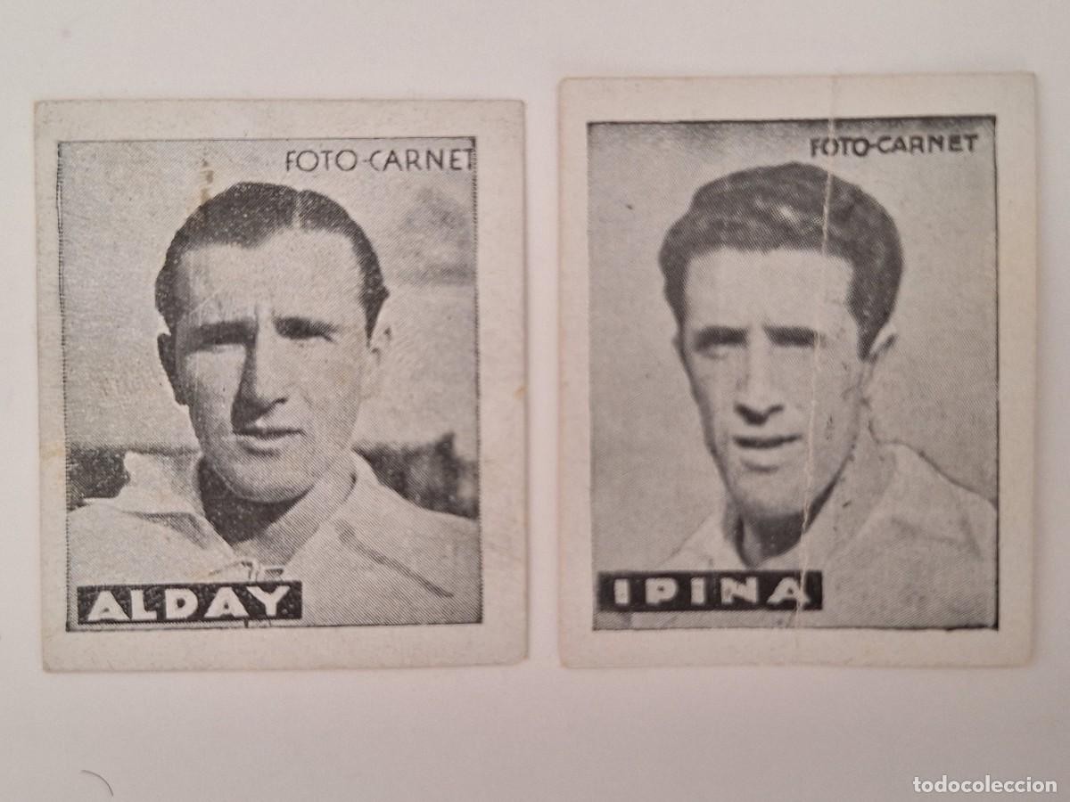 Cromos de F&uacute;tbol: LOTE 2 CROMOS FUTBOL REAL MADRID FOTO CARNET EDITORIAL CISNE 1942 1943 REPETIDOS NUNCA PEGADOS RV