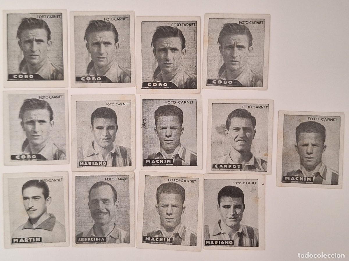 Cromos de F&uacute;tbol: LOTE 13 CROMOS FUTBOL AT. MADRID FOTO CARNET EDITORIAL CISNE 1942 1943 REPETIDOS NUNCA PEGADOS RV