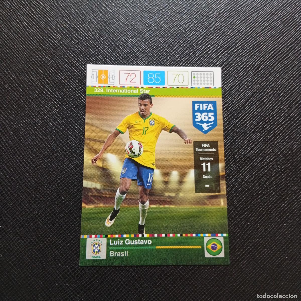 Cromos de F&uacute;tbol: 329 LUIZ GUSTAVO BRASIL ADRENALYN 2015 2016 FIFA 365 CROMO FUTBOL 15 16 - A96 PG91