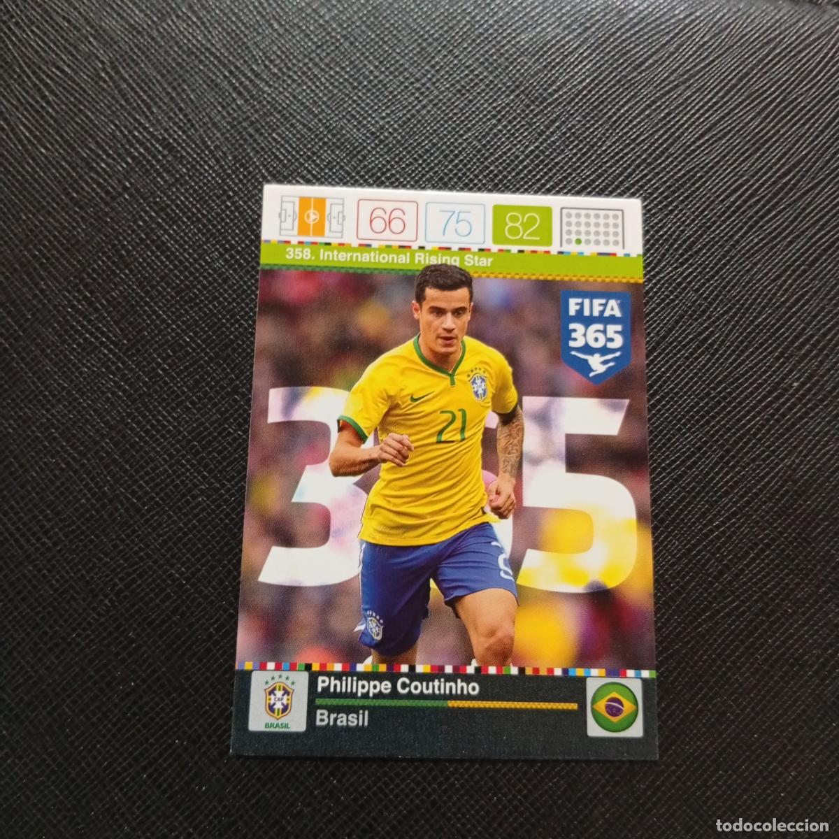 Football Stickers: 358 COUTINHO BRASIL ADRENALYN 2015 2016 FIFA 365 CROMO FUTBOL 15 16 - A96 PG145
