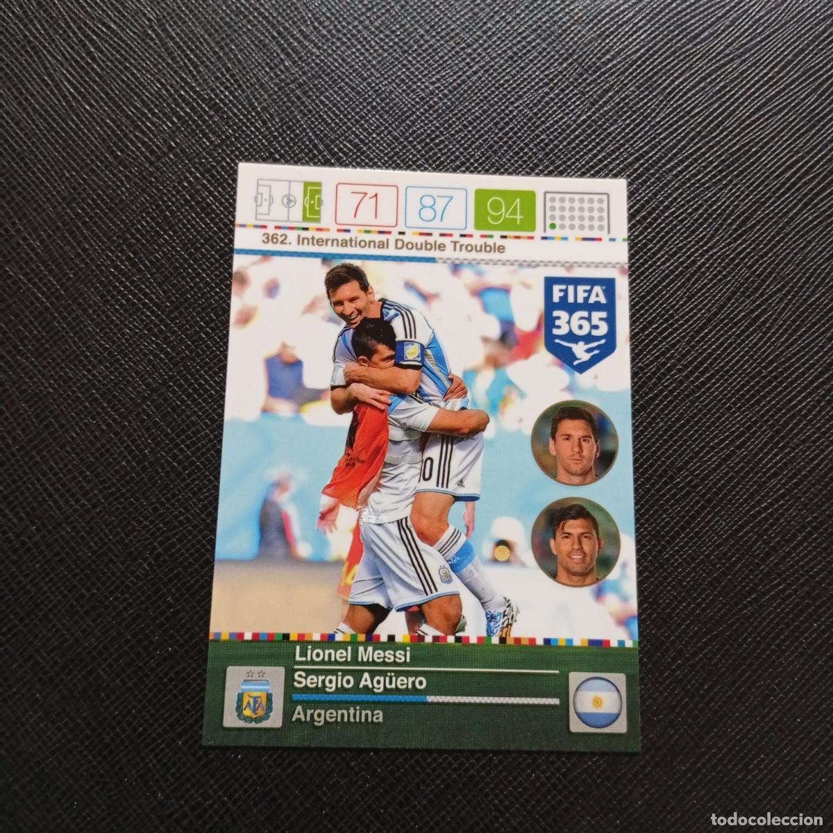 Cartes &agrave; collectionner de Football: 362 MESSI AGUERO ARGENTINA ADRENALYN 2015 2016 FIFA 365 CROMO FUTBOL 15 16 - A96 PG145