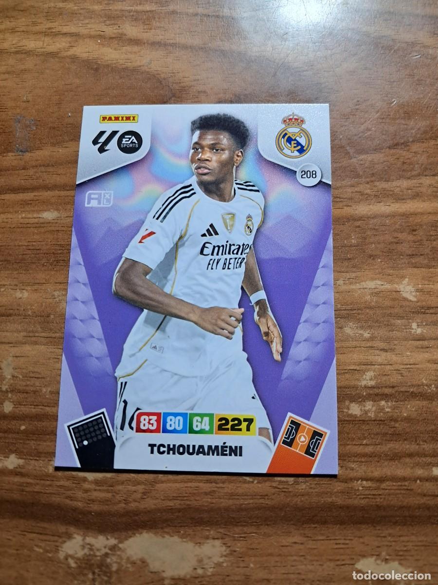 Cartes &agrave; collectionner de Football: CARD ADRENALYN TEMPORADA 25/26: TCHOUAM&Eacute;NI (REAL MADRID), N&deg; 208