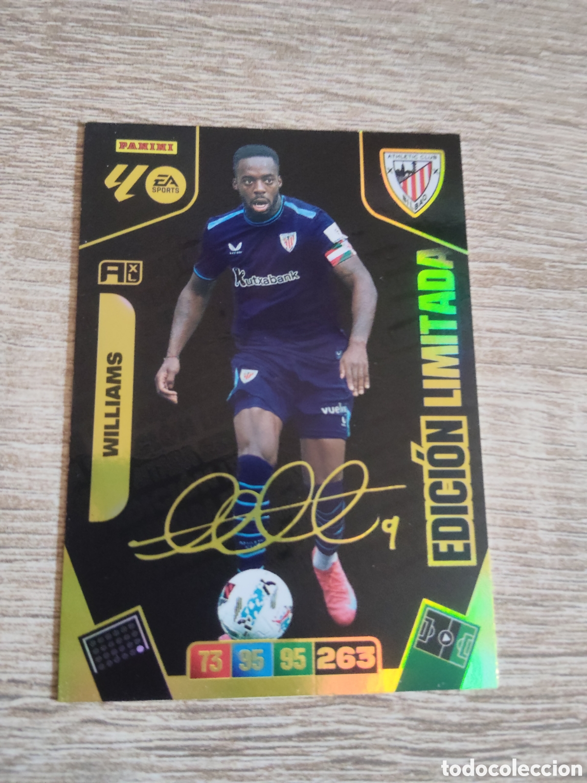 Cromos de F&uacute;tbol: Panini Adrenalyn 2025 2026 25 26 I&ntilde;aki Williams Athletic de Bilbao edici&oacute;n limitada firmada