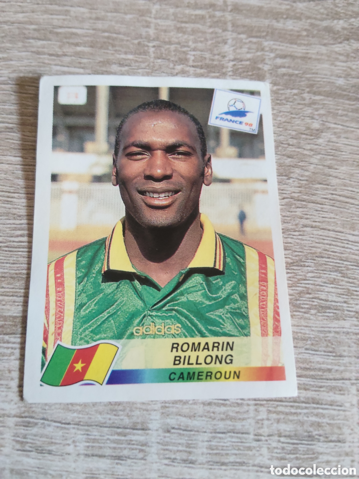 Cromos de F&uacute;tbol: Panini mundial Francia 98 128 Romarin Billong Camer&uacute;n