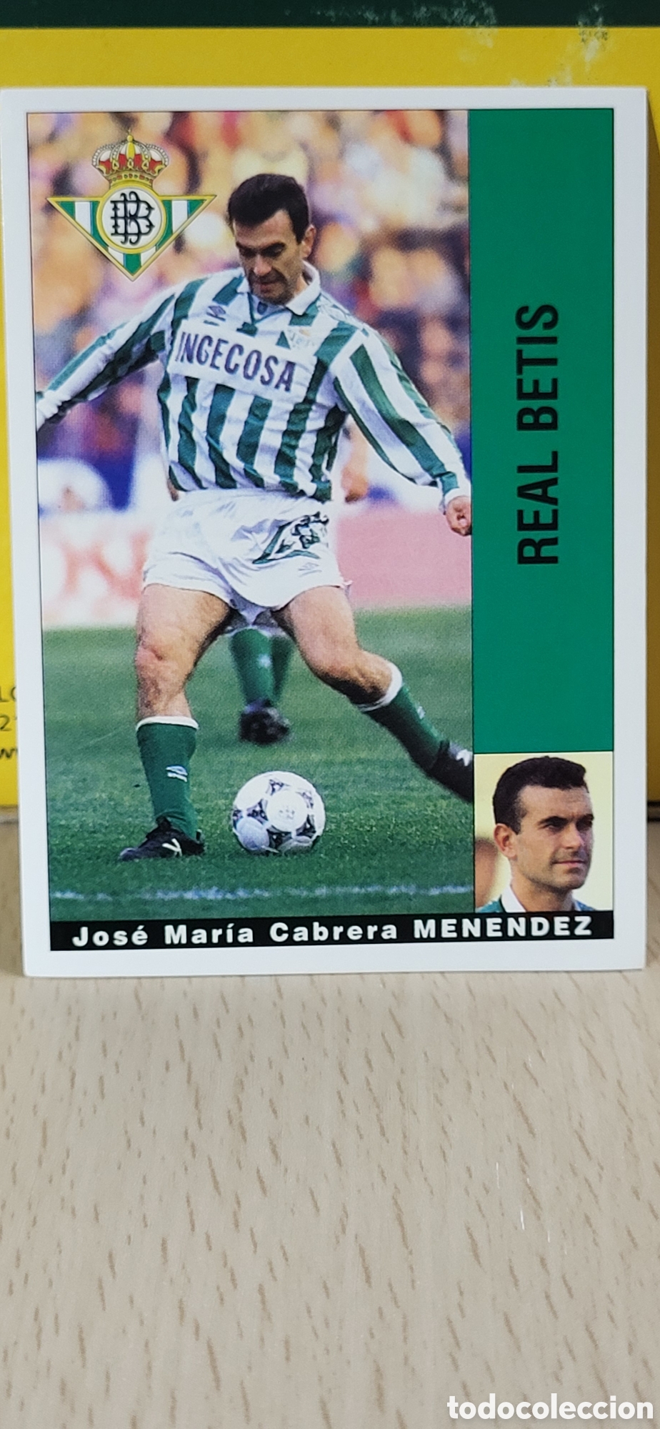 Cromos de F&uacute;tbol: JOSE MARIA CABRERA MENENDEZ REAL BETIS LIGA 95 96 DE FUTBOL PROFESIONAL PANINI