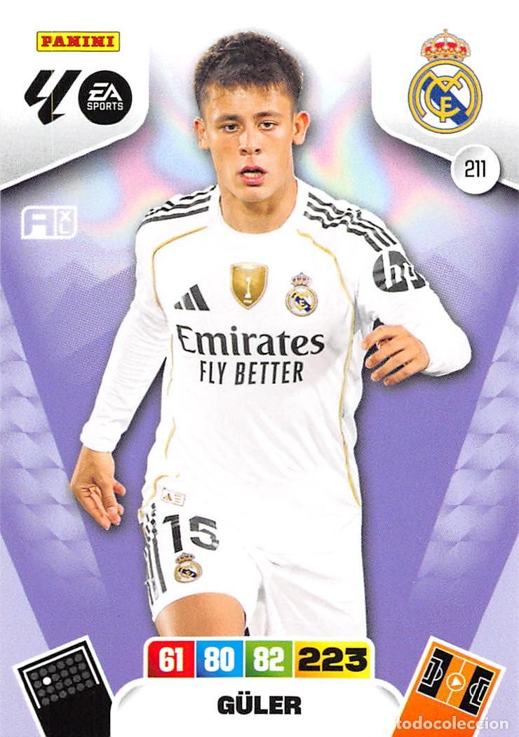 Cromos de F&uacute;tbol: PANINI ADRENALYN 25/26 2025/2026 #211 GULER (REAL MADRID)